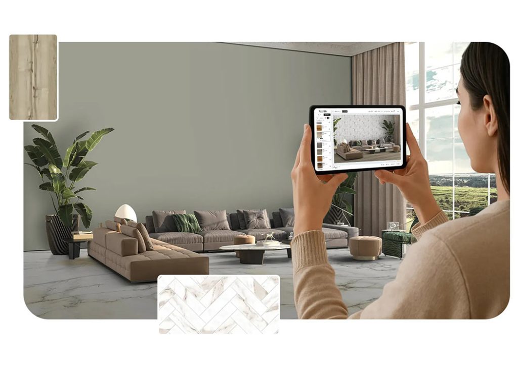 واقعیت افزوده برای نمایش کف‌ پوش و دیوار پوش